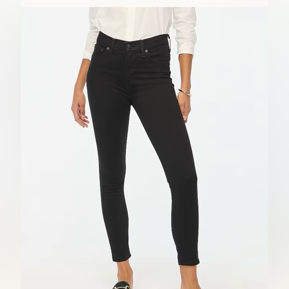 J. Crew 9” high-Rise  toothpick Black Jeans sz 27P